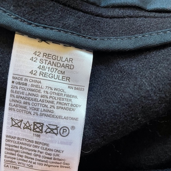 NWT Banana Republic Mario Bellucci Wool Sport Coat Blazer 42R - Navy Blue - Picture 11 of 11
